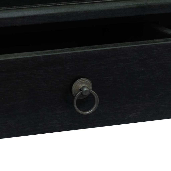 Masă consolă cu sertare, negru, 90x30x75 cm, lemn masiv mahon WALTI