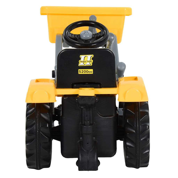Tractor pentru copii cu pedale și excavator, galben și negru WALTI