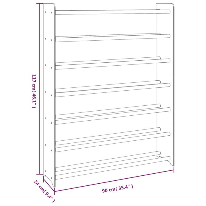 Pantofar, maro, 90x24x117 cm, lemn compozit - WALTI WALTI