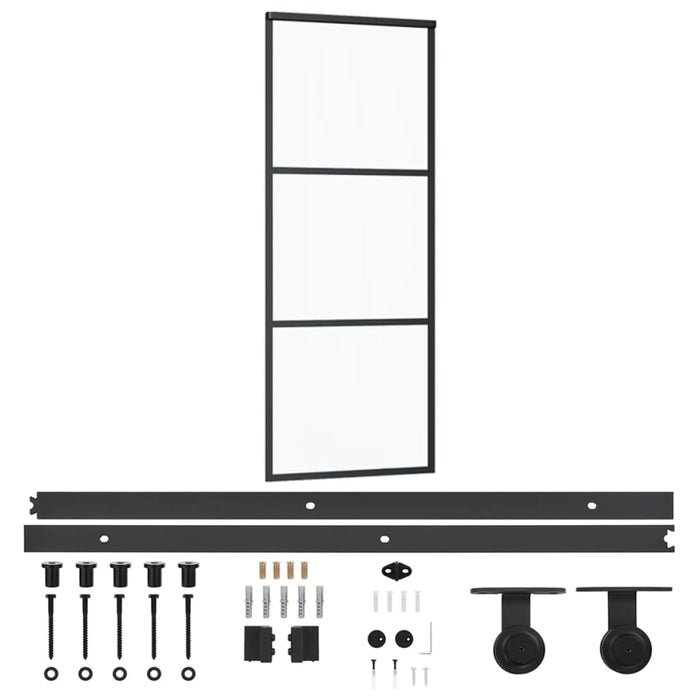Ușă glisantă cu set feronerie, 76x205 cm, sticlă ESG/aluminiu - WALTI WALTI