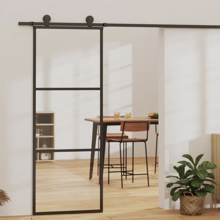Ușă glisantă cu set feronerie, 76x205 cm, sticlă ESG/aluminiu - WALTI WALTI