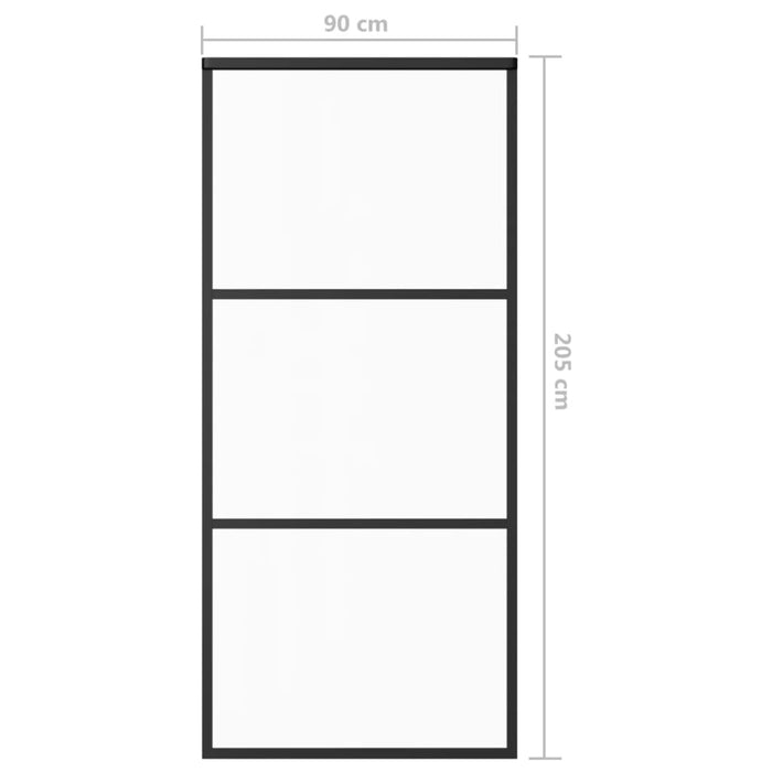 Ușă glisantă cu set feronerie, 90x205 cm, sticlă ESG/aluminiu - WALTI WALTI