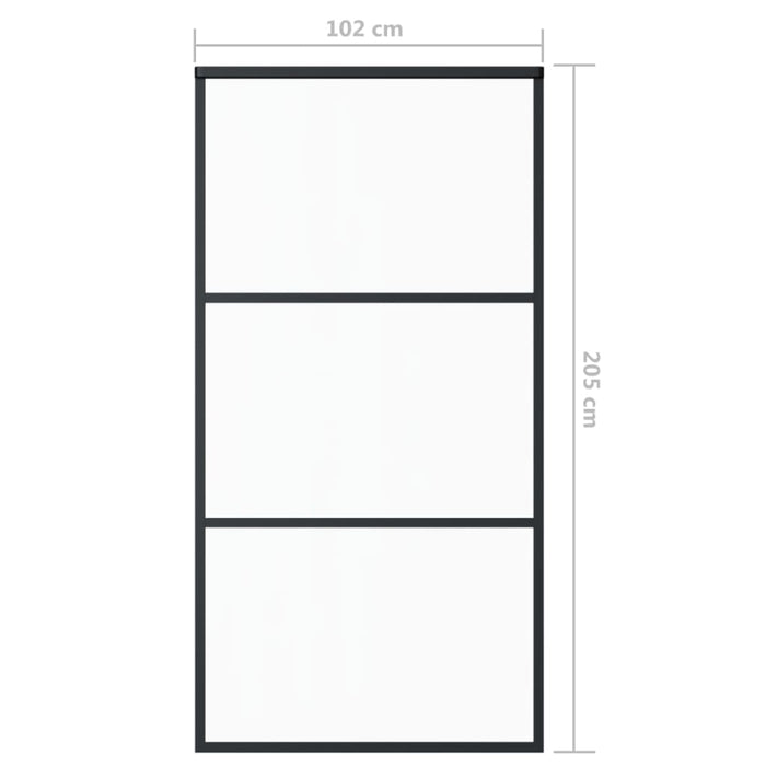 Ușă glisantă cu set feronerie, 102x205 cm, sticlă ESG/aluminiu - WALTI WALTI