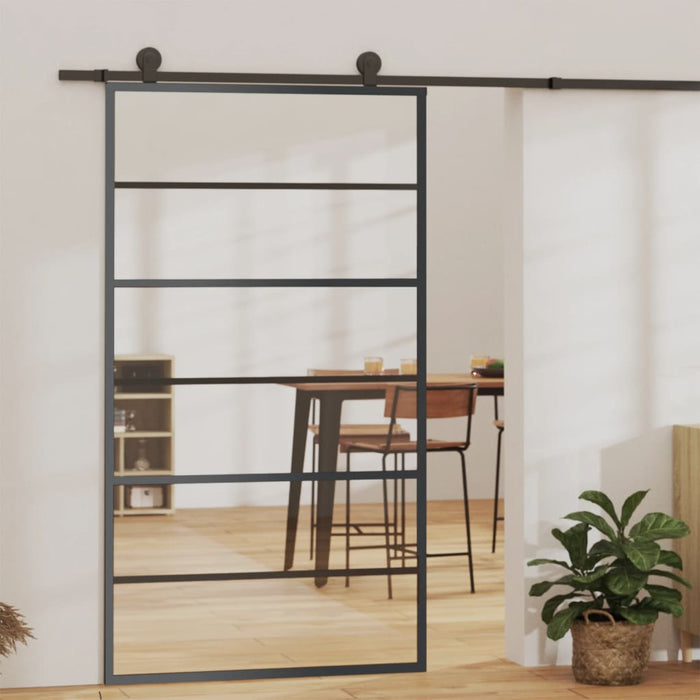 Ușă glisantă cu set feronerie, 102x205 cm, sticlă ESG/aluminiu - WALTI WALTI
