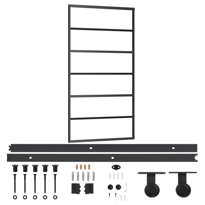 Ușă glisantă cu set feronerie, 102x205 cm, sticlă ESG/aluminiu - WALTI WALTI