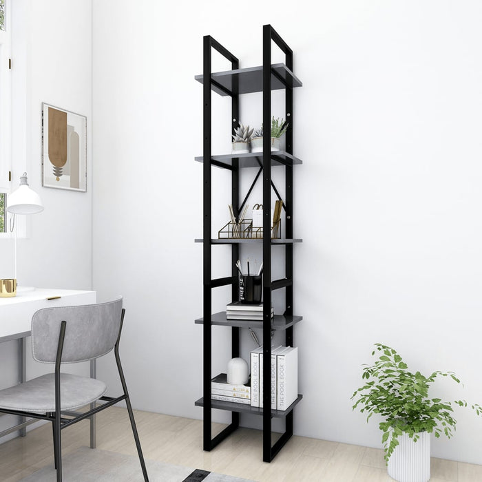 Bibliotecă cu 5 rafturi, alb, 40x30x175 cm, lemn prelucrat - WALTI WALTI
