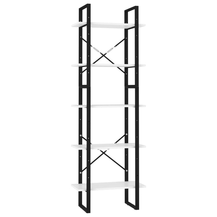 Bibliotecă cu 5 rafturi, alb, 60x30x175 cm, lemn prelucrat - WALTI WALTI
