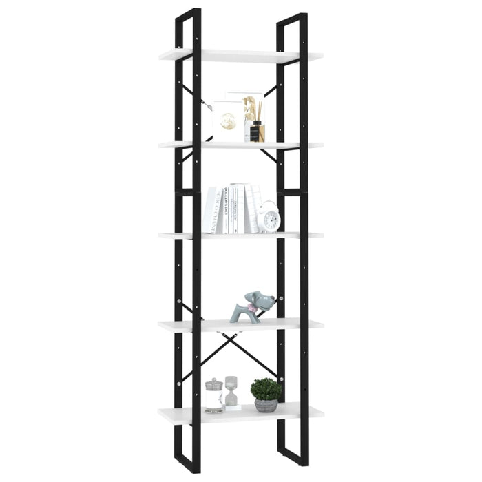 Bibliotecă cu 5 rafturi, alb, 60x30x175 cm, lemn prelucrat - WALTI WALTI