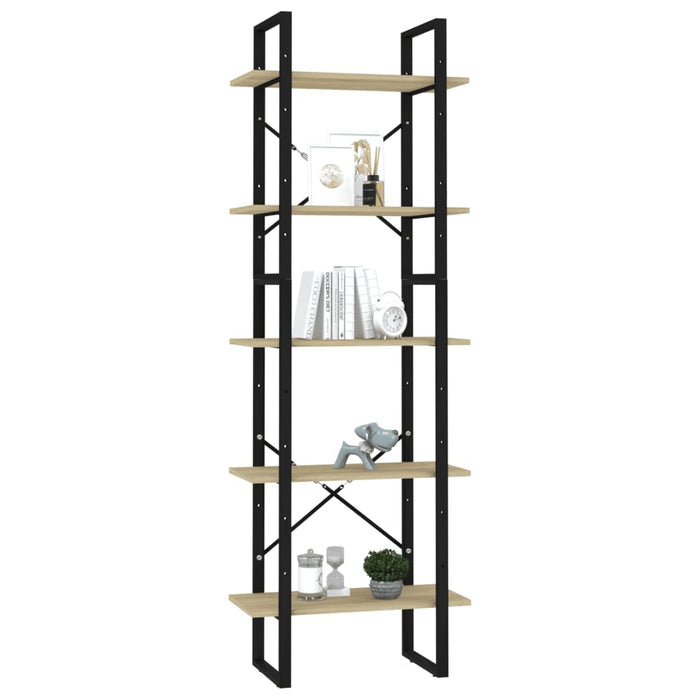 Bibliotecă 5 rafturi stejar sonoma 60x30x175 cm, lemn prelucrat WALTI