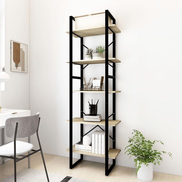 Bibliotecă 5 rafturi stejar sonoma 60x30x175 cm, lemn prelucrat WALTI