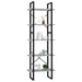 Bibliotecă cu 5 rafturi gri beton, 40x30x175 cm, lemn prelucrat - WALTI WALTI