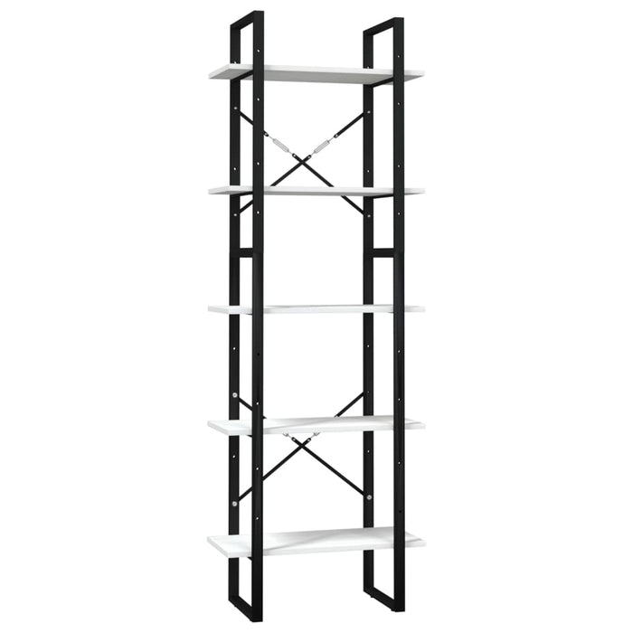 Bibliotecă cu 5 rafturi, alb, 60x30x175 cm, lemn masiv de pin - WALTI WALTI