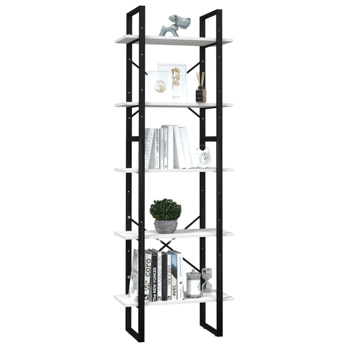 Bibliotecă cu 5 rafturi, alb, 60x30x175 cm, lemn masiv de pin - WALTI WALTI