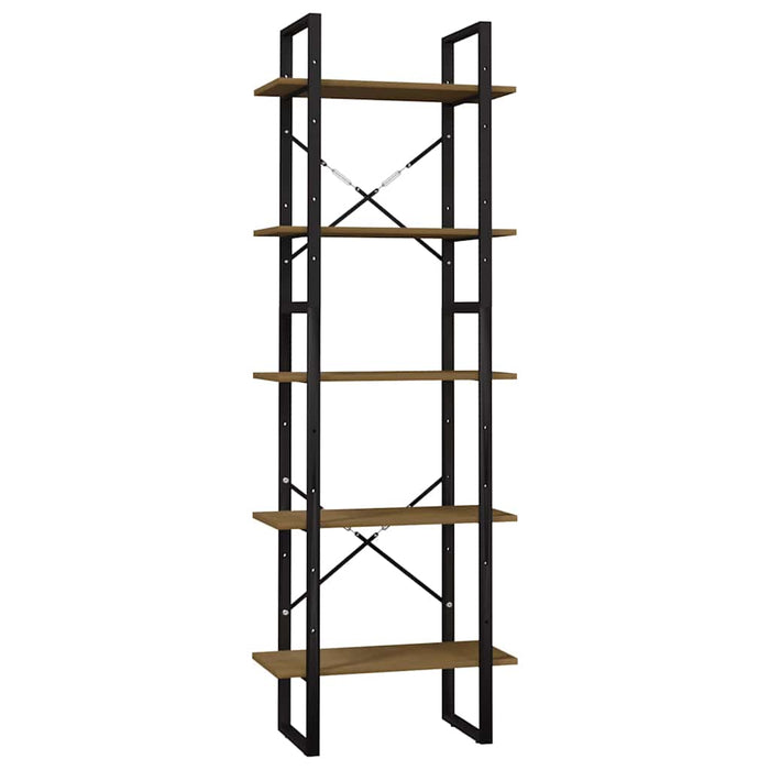 Bibliotecă cu 5 rafturi, maro, 60x30x175 cm, lemn masiv de pin WALTI