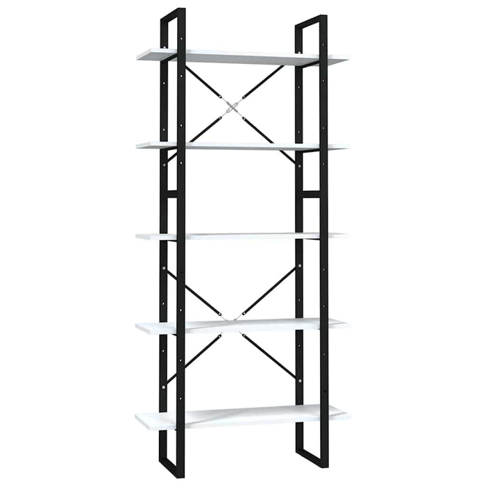 Bibliotecă cu 5 rafturi, alb, 80x30x175 cm, lemn prelucrat WALTI
