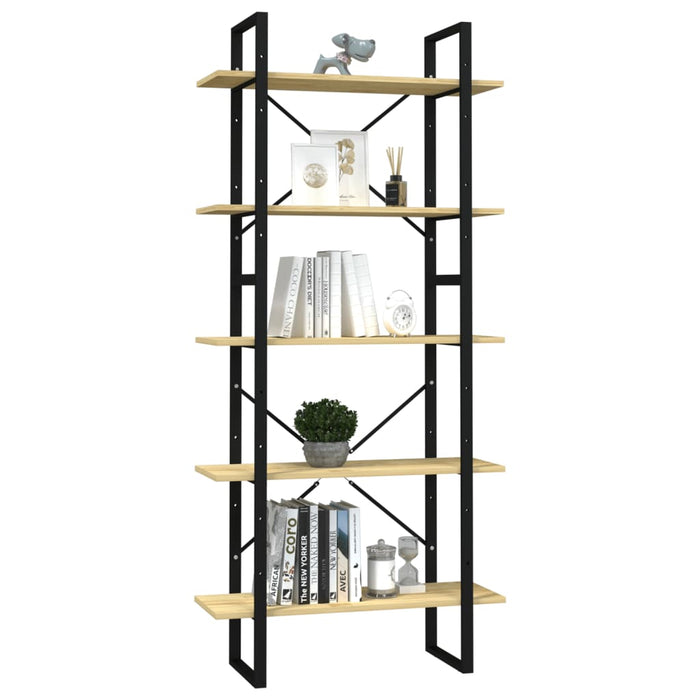 Bibliotecă cu 5 rafturi, 80x30x175 cm, lemn masiv de pin - WALTI WALTI