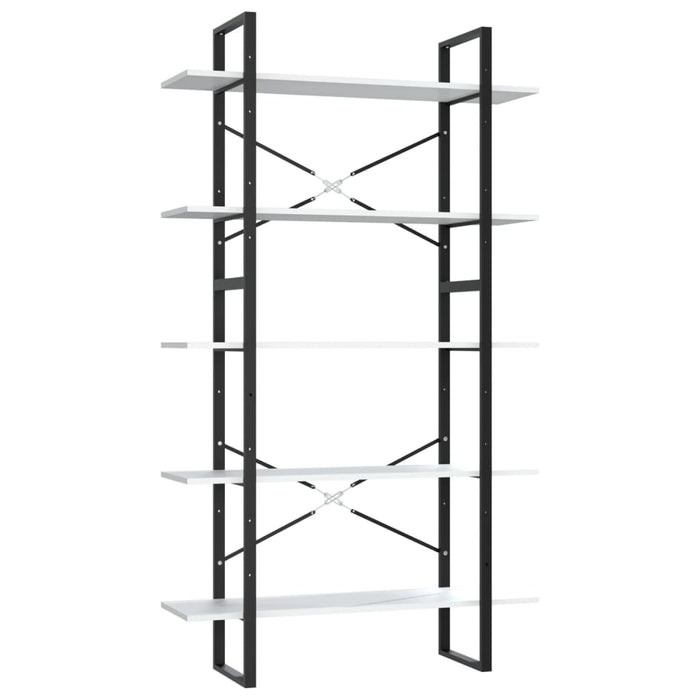 Bibliotecă cu 5 rafturi, alb, 100x30x175 cm, lemn prelucrat - WALTI WALTI