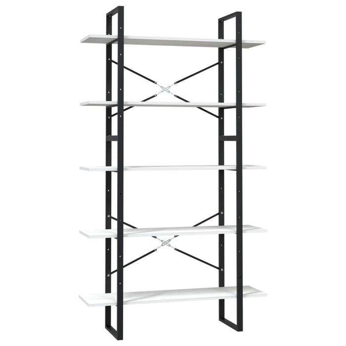 Bibliotecă cu 5 rafturi, alb, 100x30x175 cm, lemn masiv de pin - WALTI WALTI