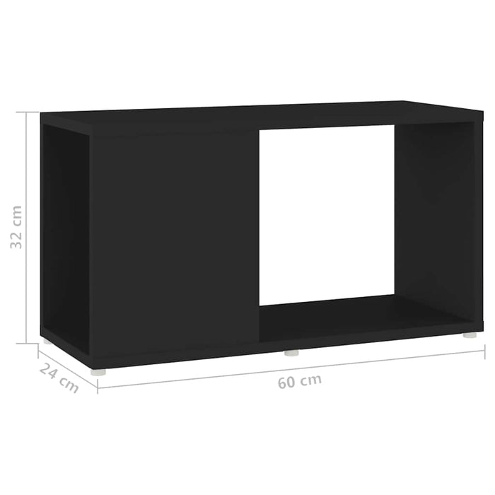 Comodă TV, negru, 60x24x32 cm, PAL - WALTI WALTI