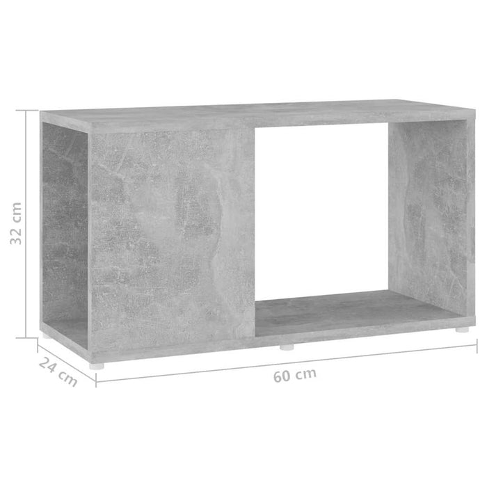 Comodă TV, gri beton, 60x24x32 cm, PAL - WALTI WALTI