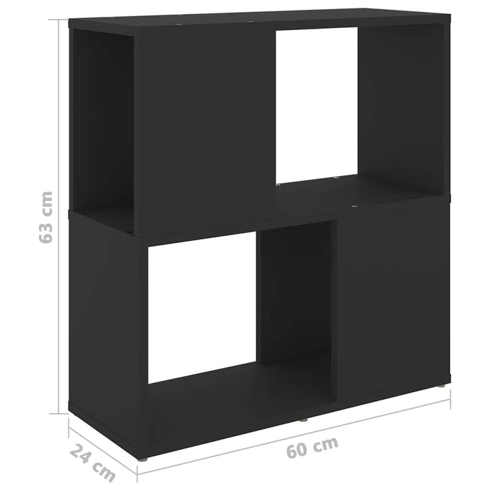 Bibliotecă, negru, 60 x 24 x 63 cm, PAL - WALTI WALTI