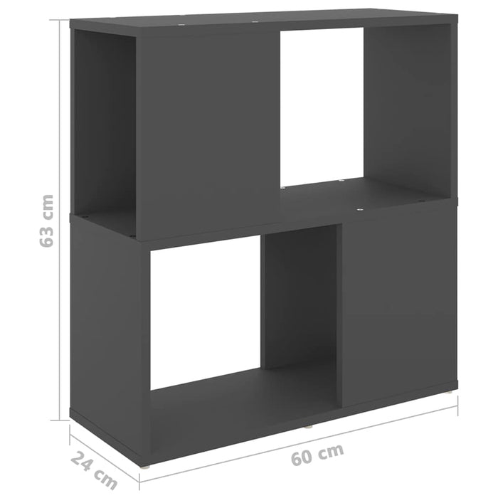 Bibliotecă, gri, 60 x 24 x 63 cm, PAL WALTI