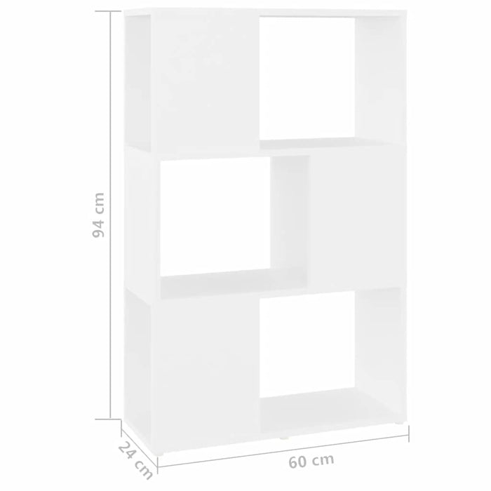 Bibliotecă/Separator cameră, alb, 60x24x94 cm, PAL - WALTI WALTI