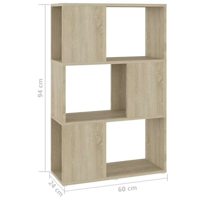 Bibliotecă/Separator cameră, stejar sonoma, 60x24x94 cm, PAL - WALTI WALTI