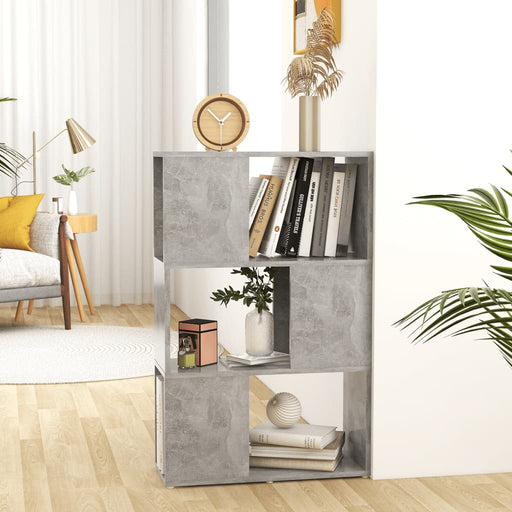 Bibliotecă/Separator cameră, gri beton, 60x24x94 cm, PAL - WALTI WALTI