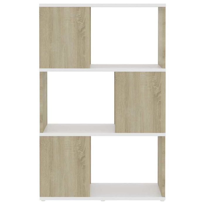 Bibliotecă/Separator cameră alb/stejar sonoma 60x24x94 cm PAL WALTI