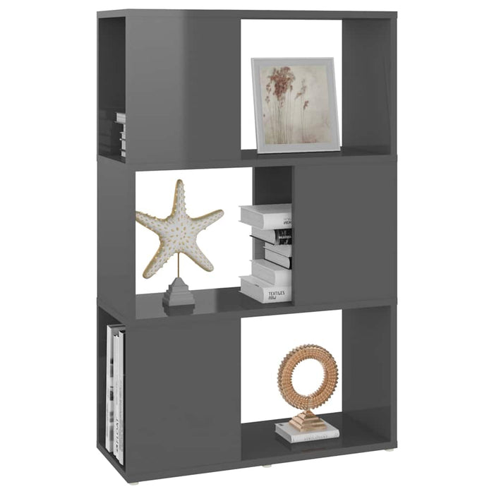 Bibliotecă/Separator cameră, gri extralucios, 60x24x94 cm PAL WALTI