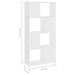Bibliotecă/Separator cameră, alb, 60x24x124,5 cm, PAL - WALTI WALTI