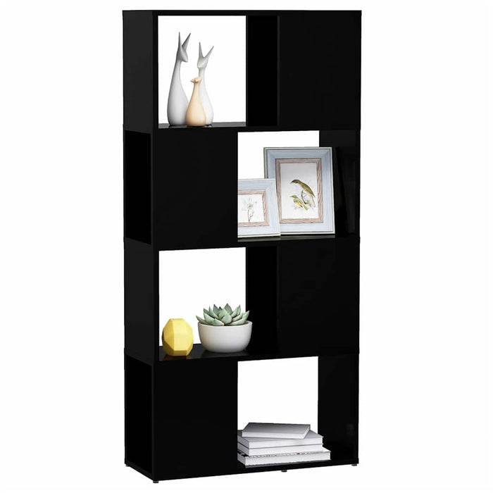 Bibliotecă/Separator cameră, negru, 60x24x124,5 cm, PAL WALTI