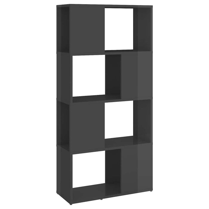 Bibliotecă/Separator cameră, gri extralucios, 60x24x124,5 cm WALTI