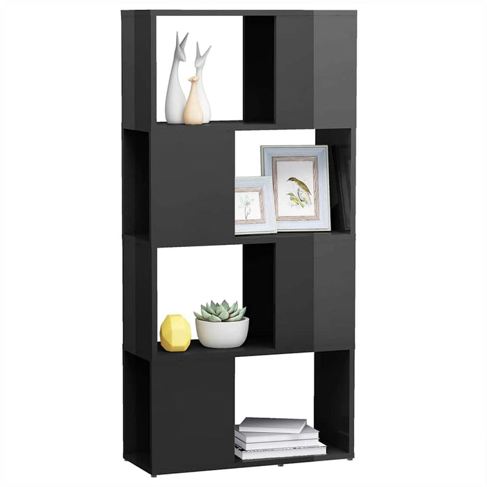 Bibliotecă/Separator cameră, gri extralucios, 60x24x124,5 cm WALTI