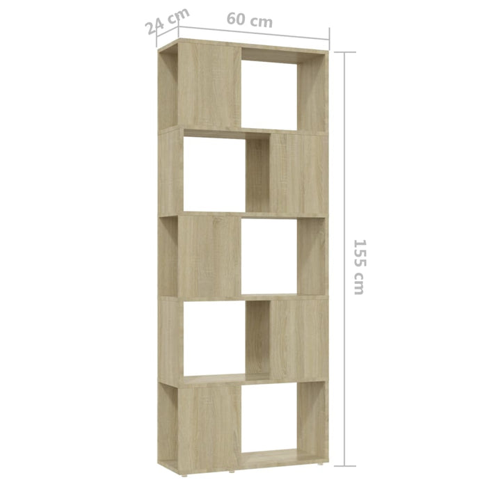 Bibliotecă/Separator cameră, stejar sonoma, 60x24x155 cm - WALTI WALTI
