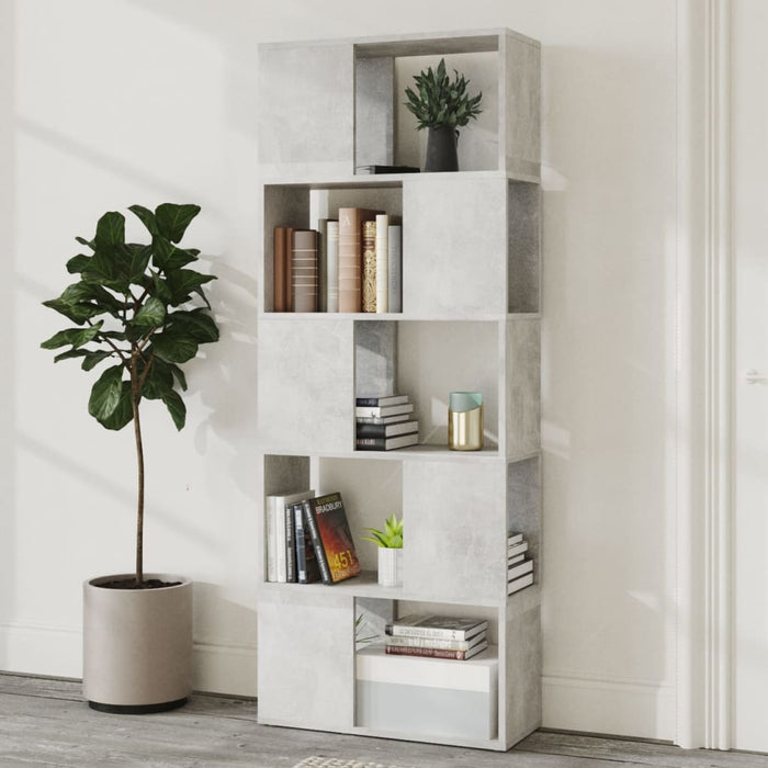Bibliotecă/Separator cameră, gri beton, 60x24x155 cm - WALTI WALTI