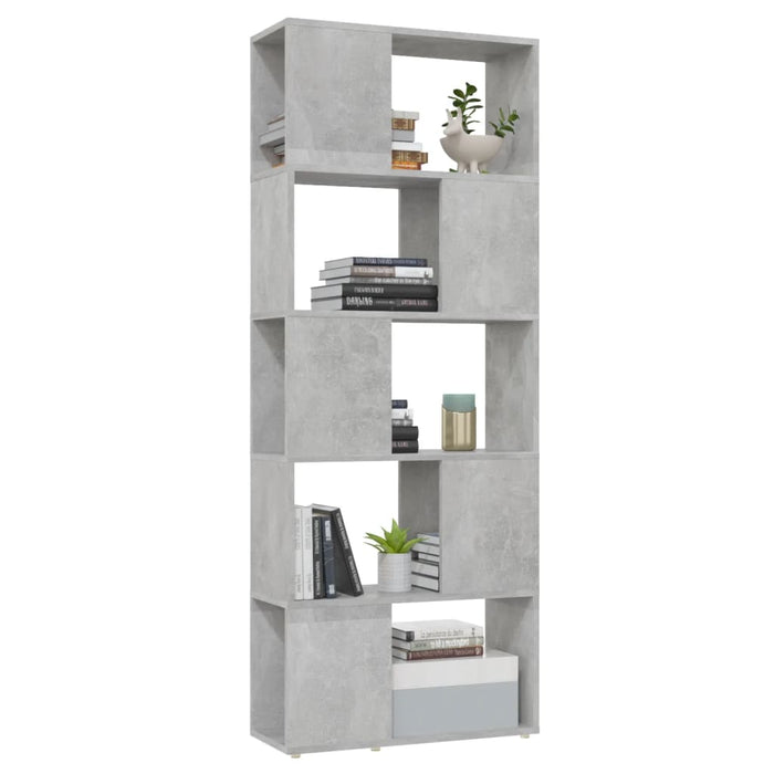 Bibliotecă/Separator cameră, gri beton, 60x24x155 cm - WALTI WALTI
