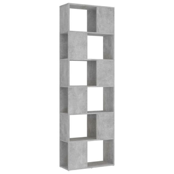 Bibliotecă/Separator cameră, gri beton, 60x24x186 cm, PAL - WALTI WALTI