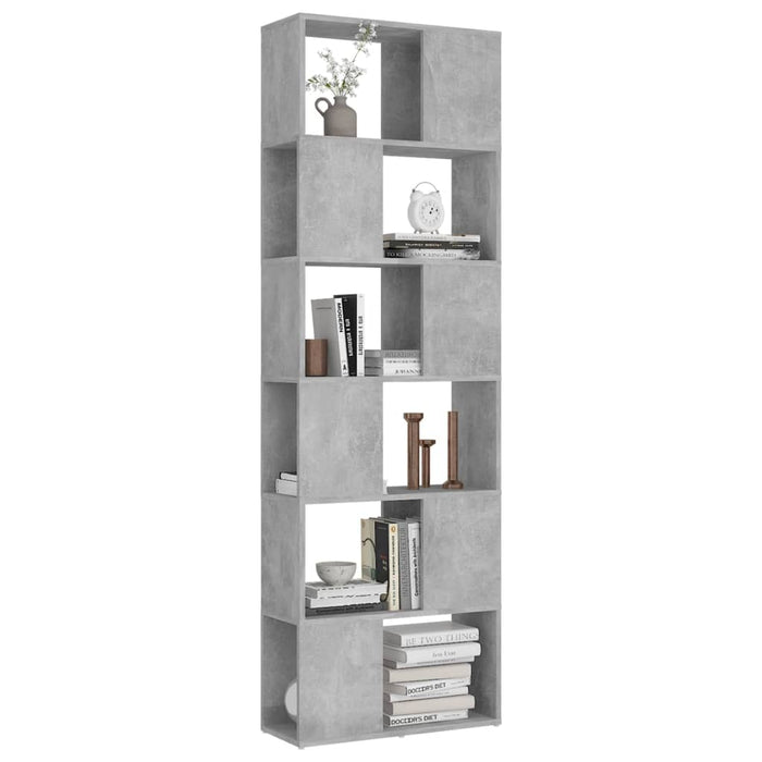 Bibliotecă/Separator cameră, gri beton, 60x24x186 cm, PAL - WALTI WALTI