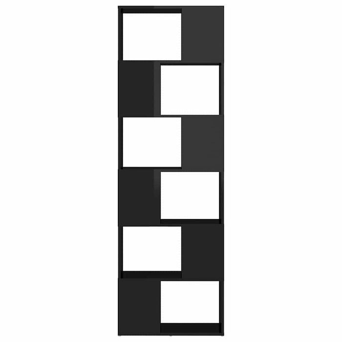Bibliotecă/Separator cameră, negru extralucios, 60x24x186 cm WALTI