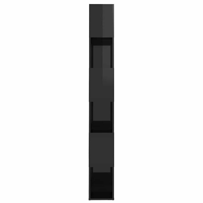 Bibliotecă/Separator cameră, negru extralucios, 60x24x186 cm WALTI