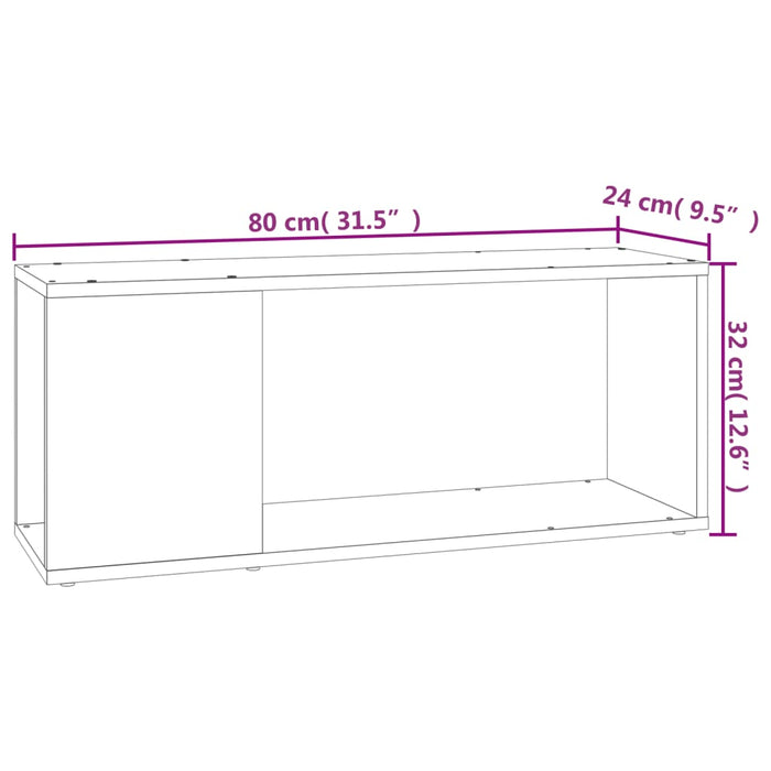 Comodă TV, alb, 80x24x32 cm, lemn prelucrat - WALTI WALTI