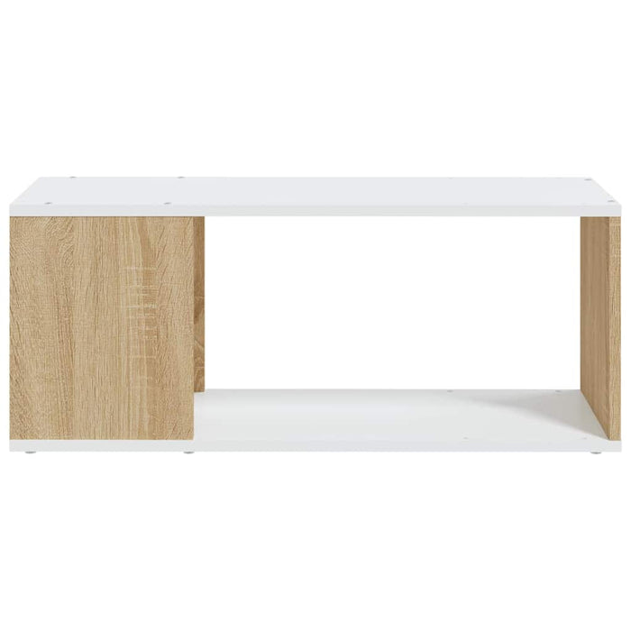 Comodă TV, alb și stejar sonoma, 80x24x32 cm, PAL WALTI