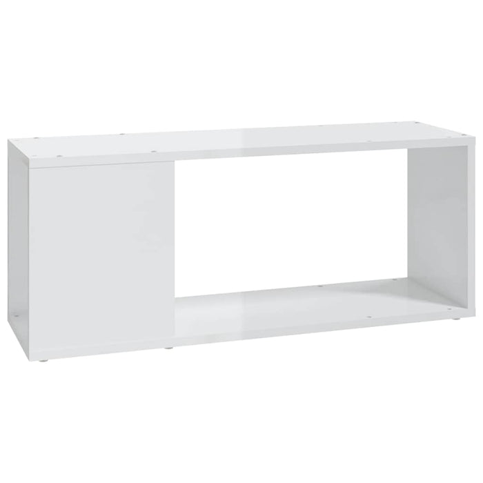 Comodă TV, alb extralucios, 80x24x32 cm, PAL WALTI