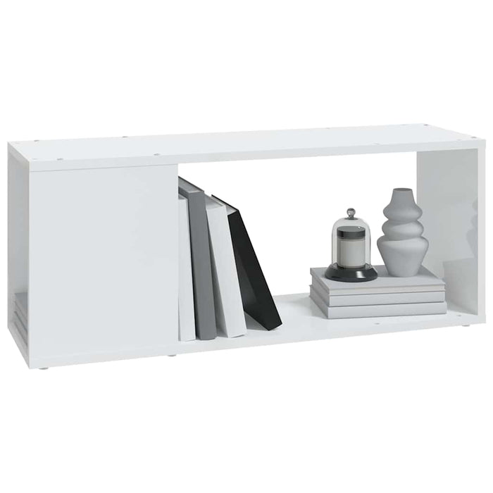Comodă TV, alb extralucios, 80x24x32 cm, PAL WALTI