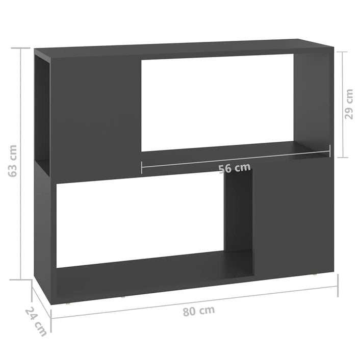 Comodă TV, gri, 80x24x63 cm, PAL WALTI