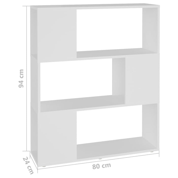 Bibliotecă/Separator cameră, alb, 80x24x94 cm, PAL - WALTI WALTI