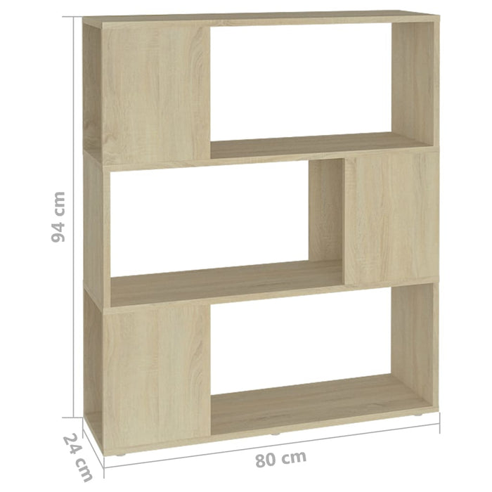Bibliotecă/Separator cameră, stejar sonoma, 80x24x94 cm, PAL - WALTI WALTI