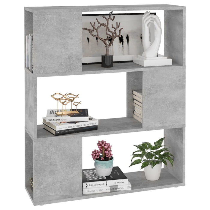Bibliotecă/Separator cameră, gri beton, 80x24x94 cm, PAL - WALTI WALTI
